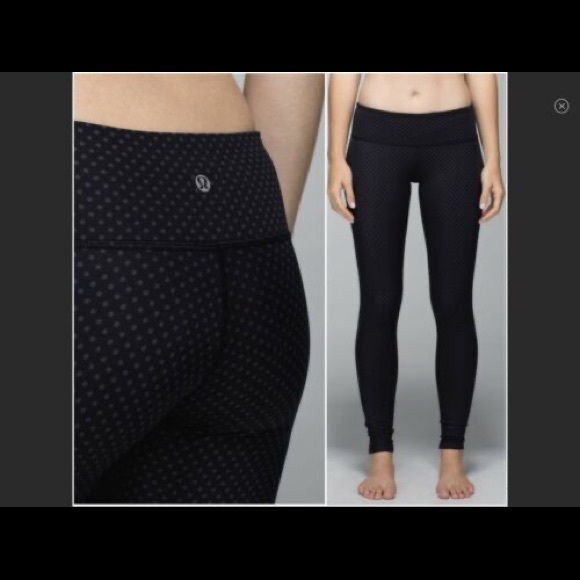 Lululemon Size 8 Wunder Under Black Polka Dot Pattern - Picture 4 of 4